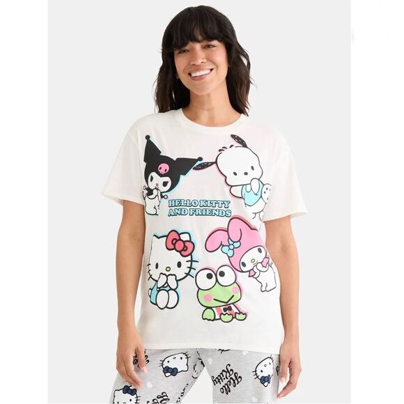 Women’s Hello Soft Kitty & Friends Graphic Short Sleeve T-Shirt Size XXL - Picture 5 of 7